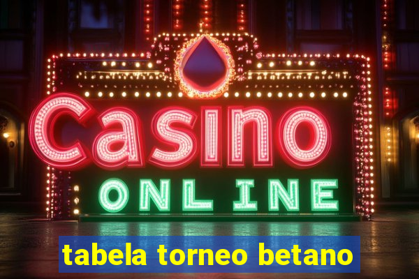 tabela torneo betano